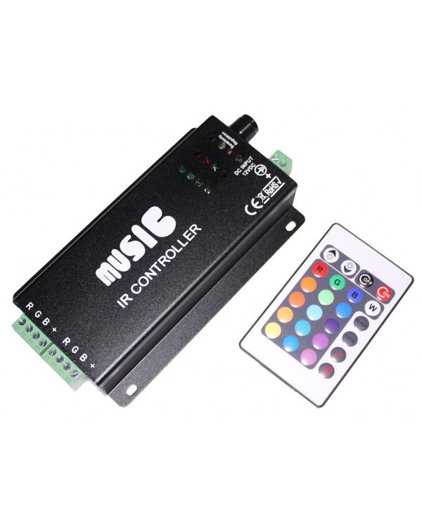 Контроллер RGB ИК с ПДУ (24кн) led-ir24M3-rgb 12В 10А Music