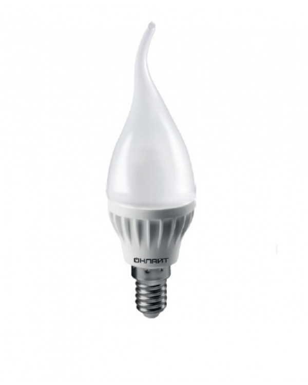 Светодиодная лампа 6Вт свеча 2700К тепл. бел. E14 450лм 230В ОНЛАЙТ