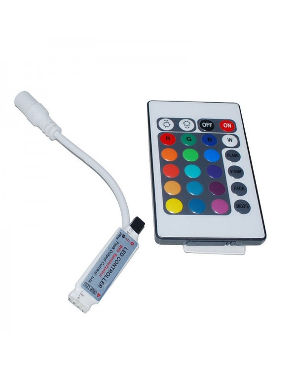 Мини-Контроллер RGB ИК с ПДУ (24кн) led-ir24-rgb-mini 12В 6А