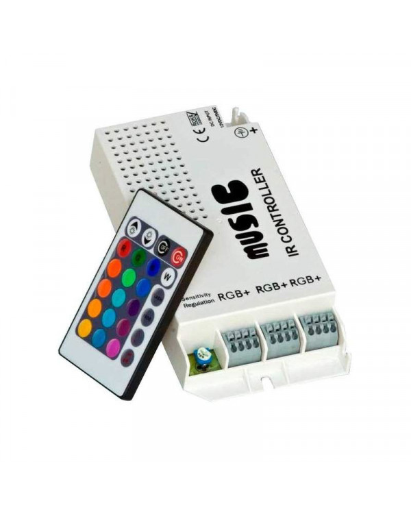 Контроллер RGB ИК с ПДУ (24кн) led-ir24M2-rgb 12В 9А Music