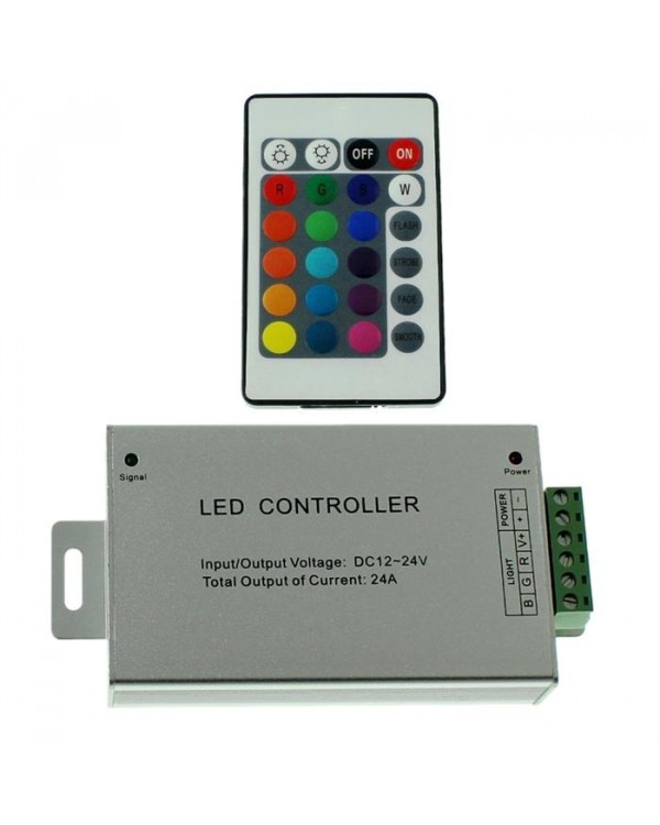 Контроллер RGB ИК с ПДУ (24кн) led-ir24al-rgb 12В 12А